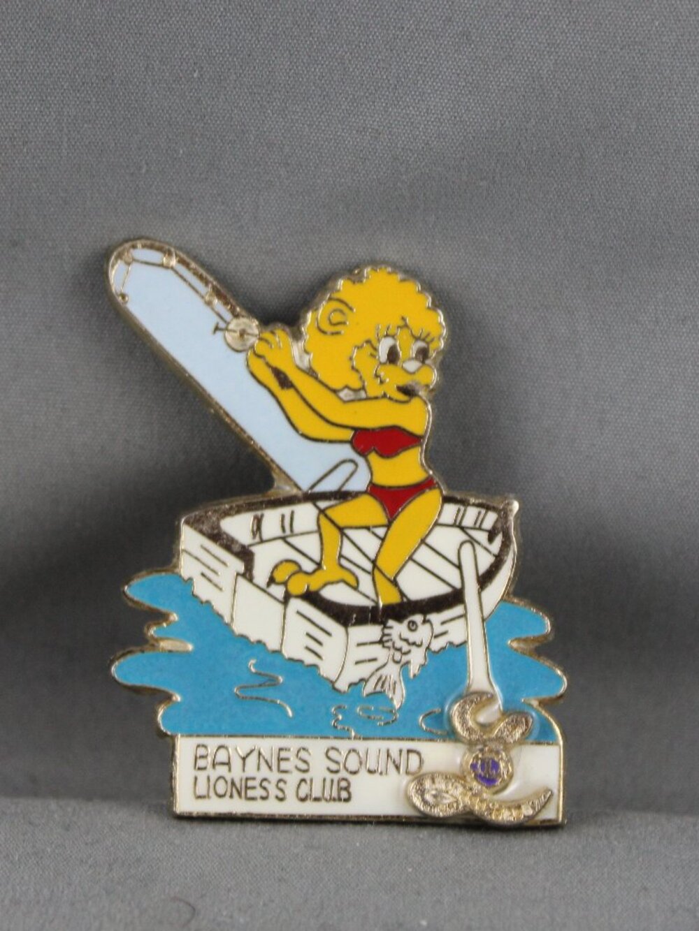 Vintage Lions Club Pin - Baynes Sound Lioness Club - Inlaid Pin